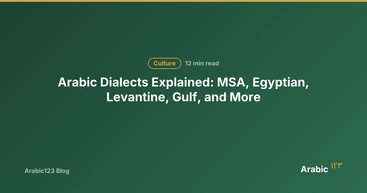 Arabic Dialects Explained: MSA, Egyptian, Gulf & More | Arabic123