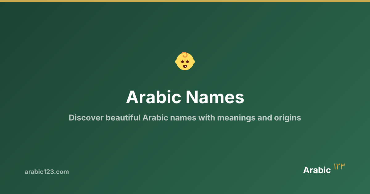 Arabic Names - Meanings, Origins & Cultural Significance | Arabic123 ...